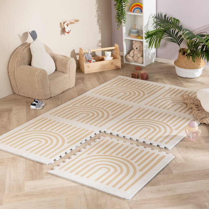 Foam Puzzelmat - Alfie Grid Beige