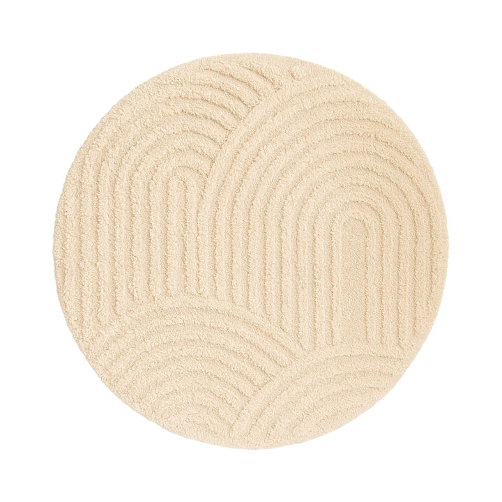 Rond Scandinavisch vloerkleed - Lova Arches Beige  - 1
