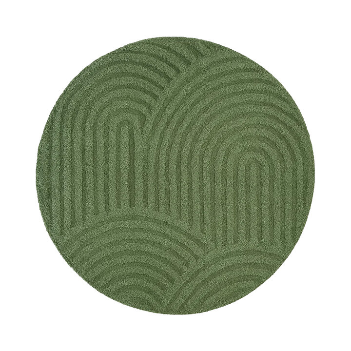 Rond Scandinavisch vloerkleed - Lova Arches Groen  - 1