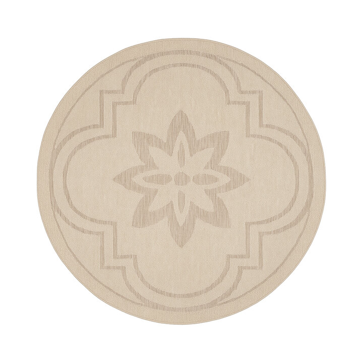 Rond buitenkleed - Isla Medaillon Beige - 1