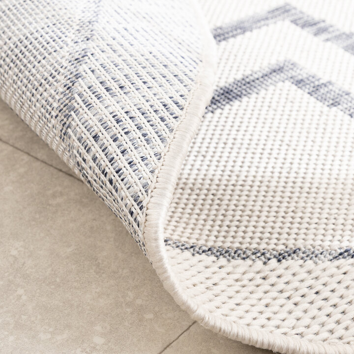 Rond buitenkleed - Isla Medaillon Wit/Lichtblauw - 6