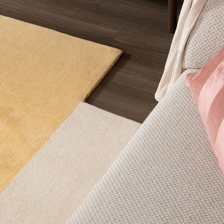 Wollen abstract vloerkleed - Jules Creme/Geel - 2