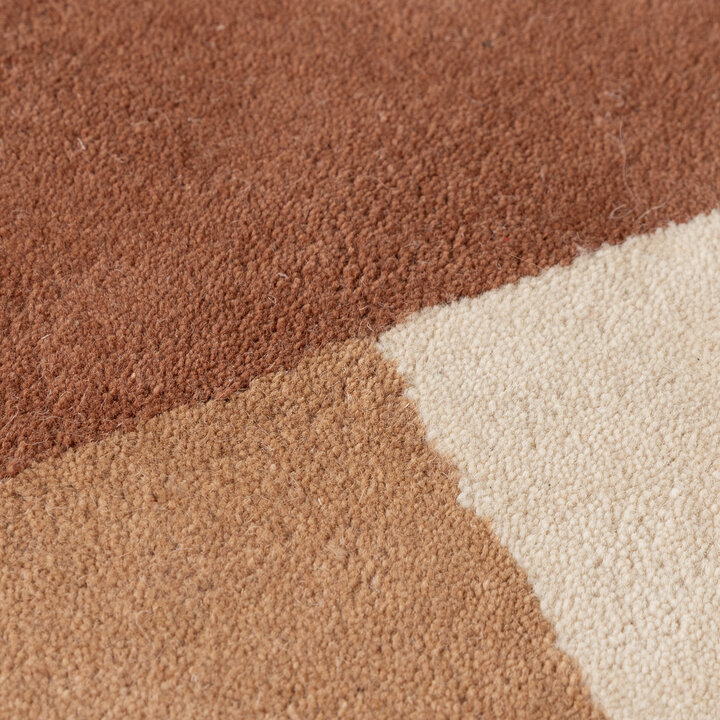Wollen abstract vloerkleed - Jules Creme/Terra - 3