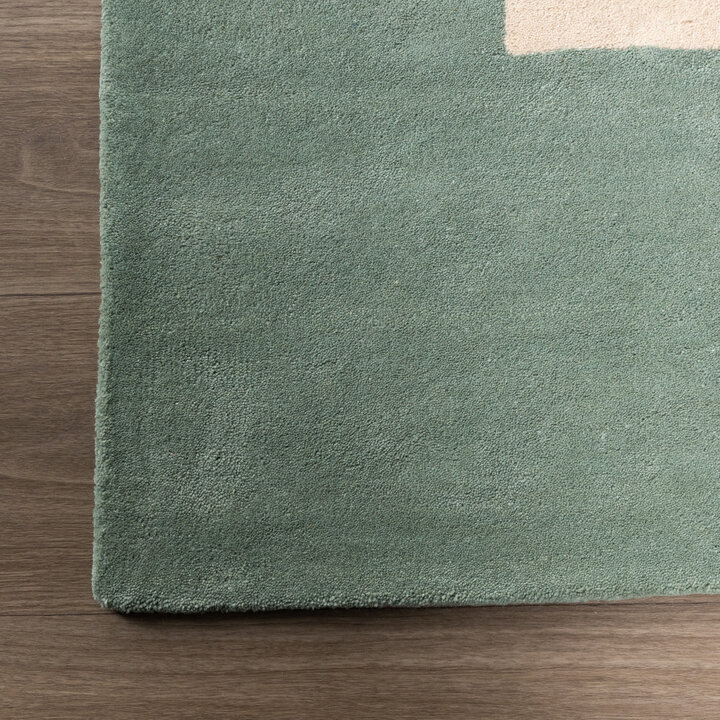 Wollen abstract vloerkleed - Jules Creme/Groen - 4