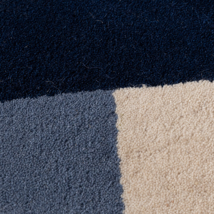 Wollen abstract vloerkleed - Jules Creme/Blauw - 3