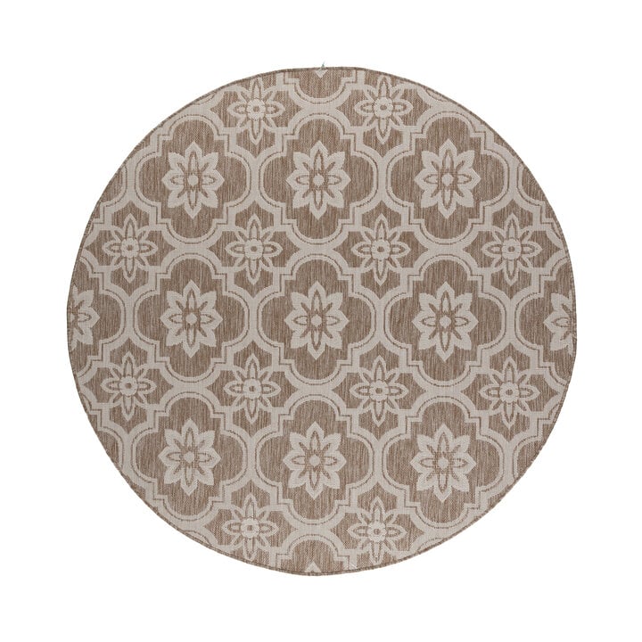 Rond buitenkleed - Rio Flower Beige - 1