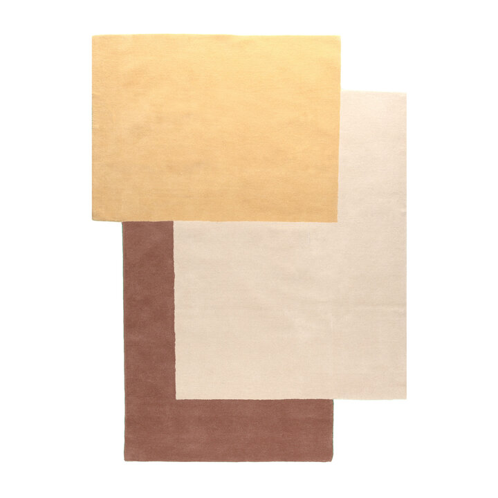 Wollen abstract vloerkleed - Jules Creme/Geel - 1