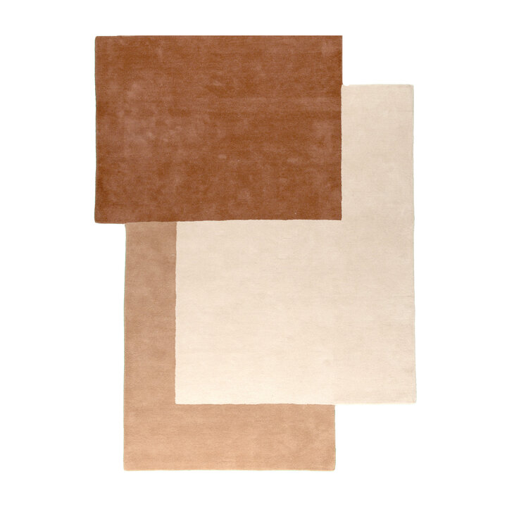 Wollen abstract vloerkleed - Jules Creme/Terra - 1