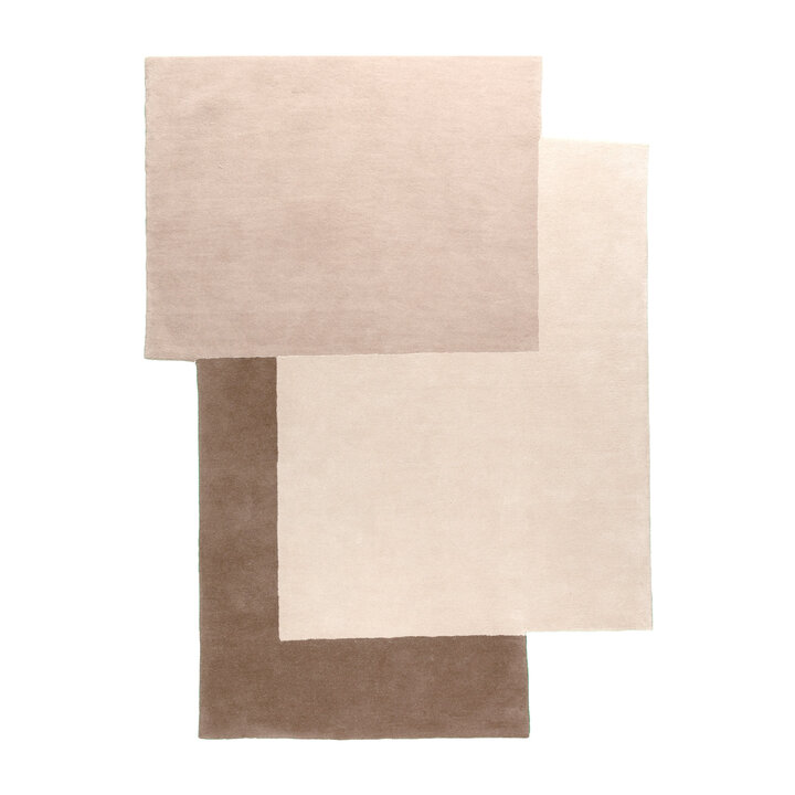 Wollen abstract vloerkleed - Jules Creme/Taupe - 1