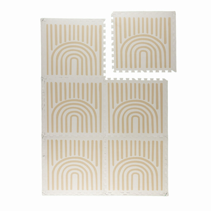 Foam Puzzelmat - Alfie Grid Beige - 1