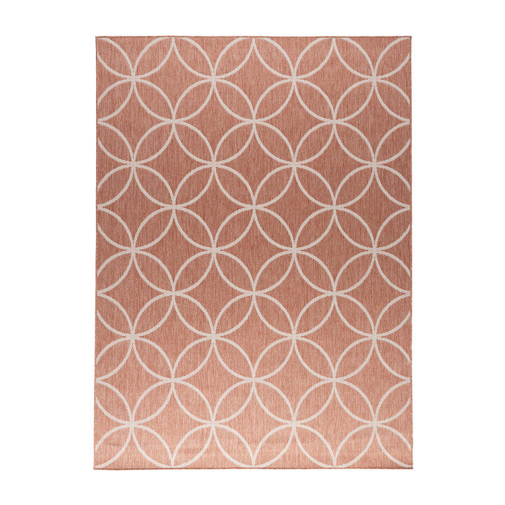 Geometrisch buitenkleed - Faro Ripple Roze  - 1