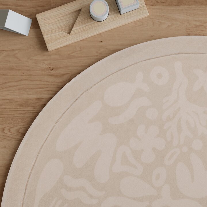 Rond wasbaar speelkleed - Flo Beige - 4