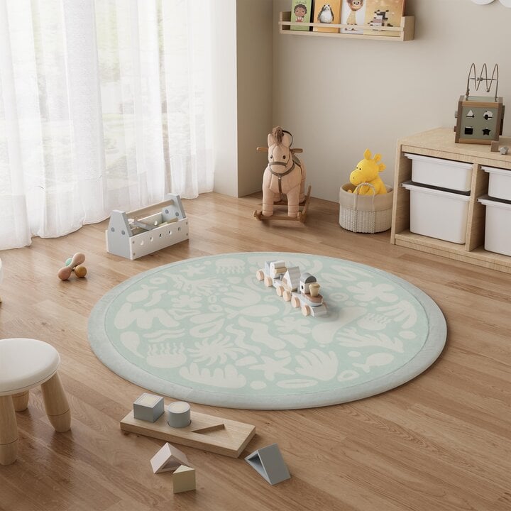Rond wasbaar speelkleed - Flo Groen