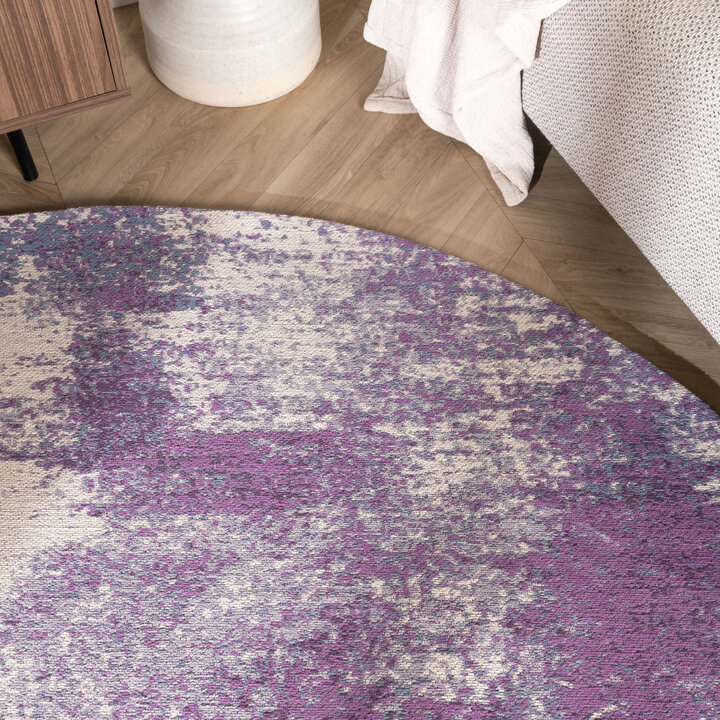 Rond abstract vloerkleed - Candice Paars - 2