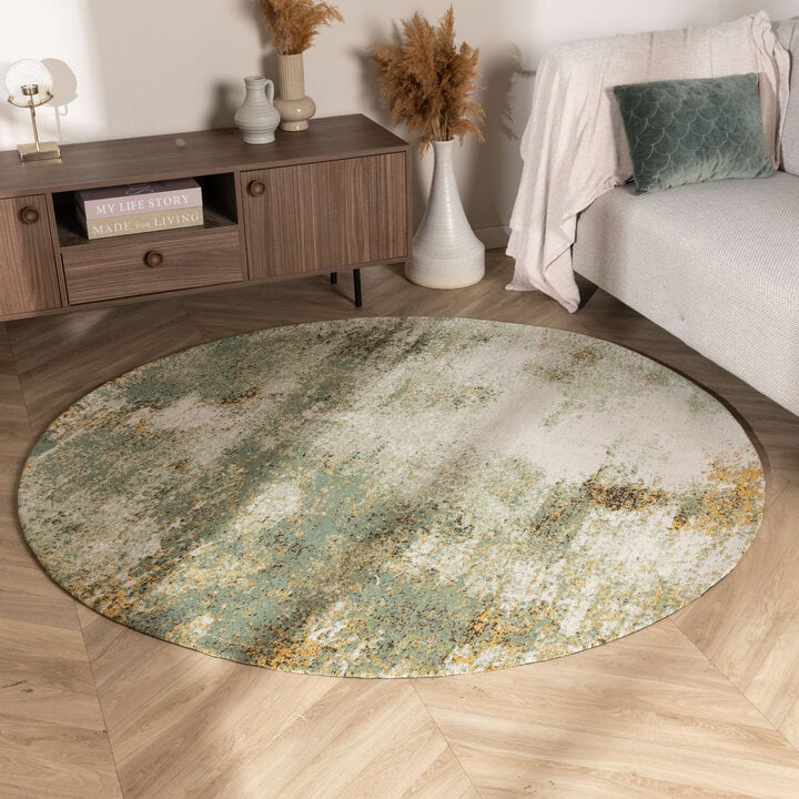 Rond abstract vloerkleed - Candice Groen
