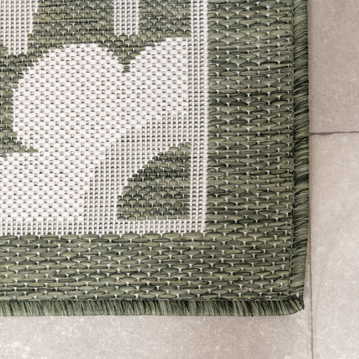 Buitenkleed - Isla Medaillon Groen/Wit  - 3