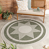 Rond jute buitenkleed - Nusa Sun Groen/Creme  - thumbnail