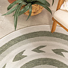Rond jute buitenkleed - Nusa Orbit Groen/Creme  - thumbnail 1