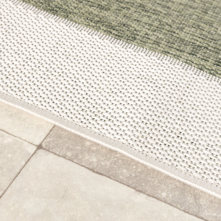 Jute buitenkleed - Nusa Border Groen/Creme  - 4