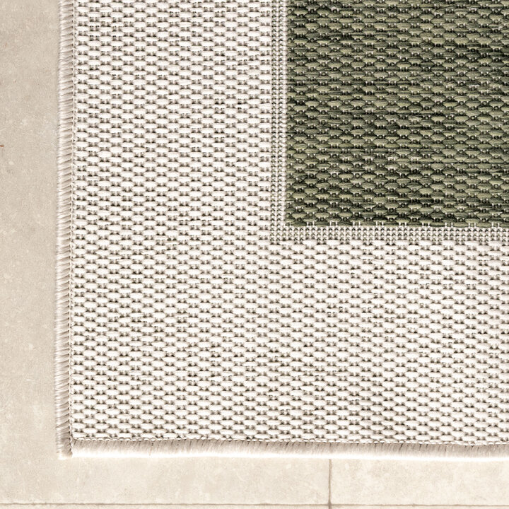 Jute buitenkleed - Nusa Border Groen/Creme  - 3