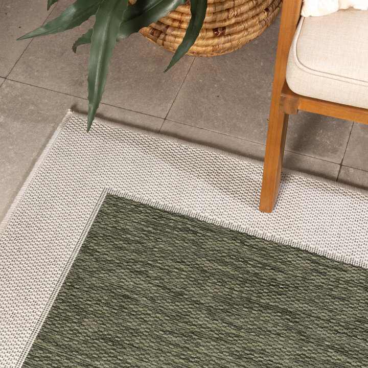 Jute buitenkleed - Nusa Border Groen/Creme  - 1