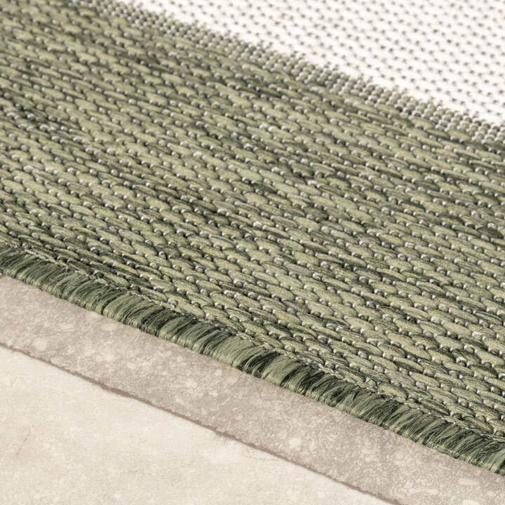 Jute buitenkleed - Nusa Border Creme/Groen  - 4
