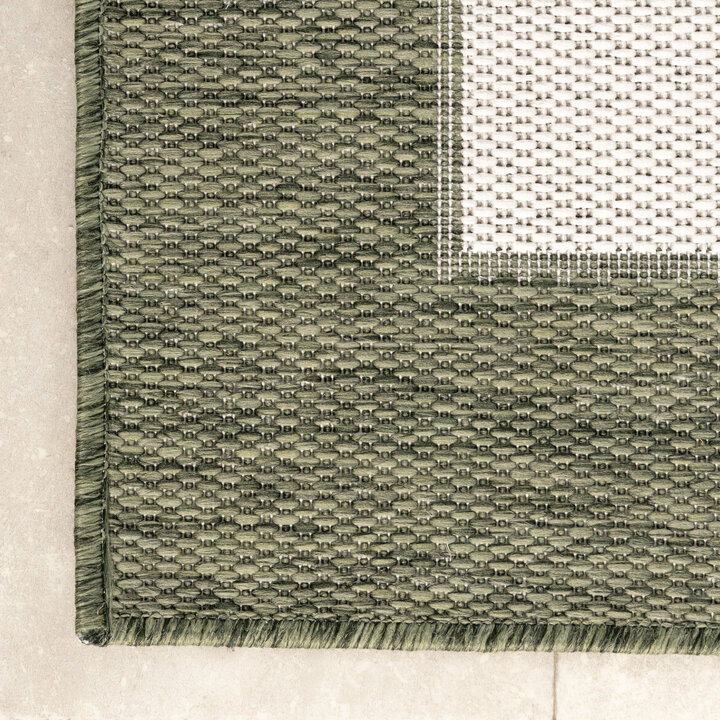 Jute buitenkleed - Nusa Border Creme/Groen  - 3