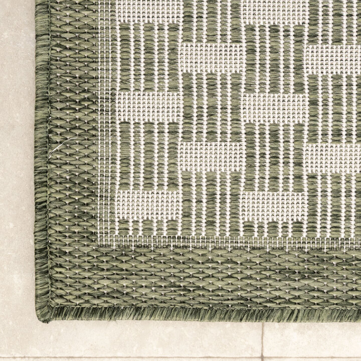 Jute buitenkleed - Nusa Loom Groen/Creme  - 3