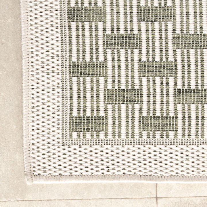 Jute buitenkleed - Nusa Loom Creme/Groen  - 3