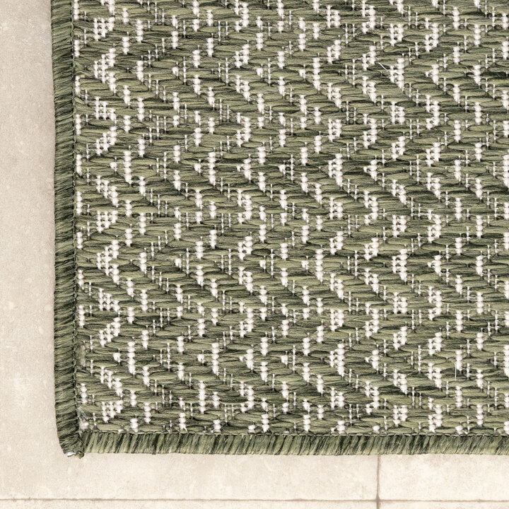 Jute buitenkleed - Nusa Lines Groen/Creme  - 3
