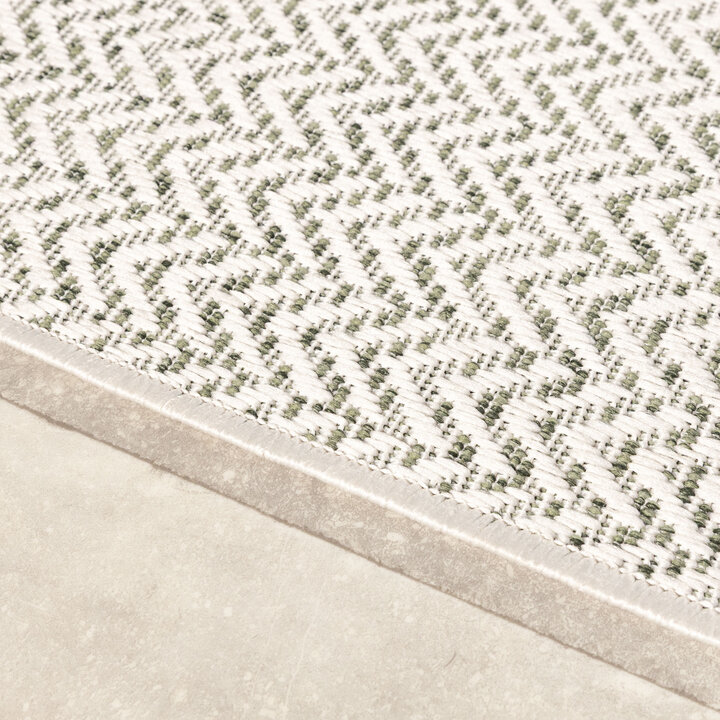 Jute buitenkleed - Nusa Lines Creme/Groen  - 4