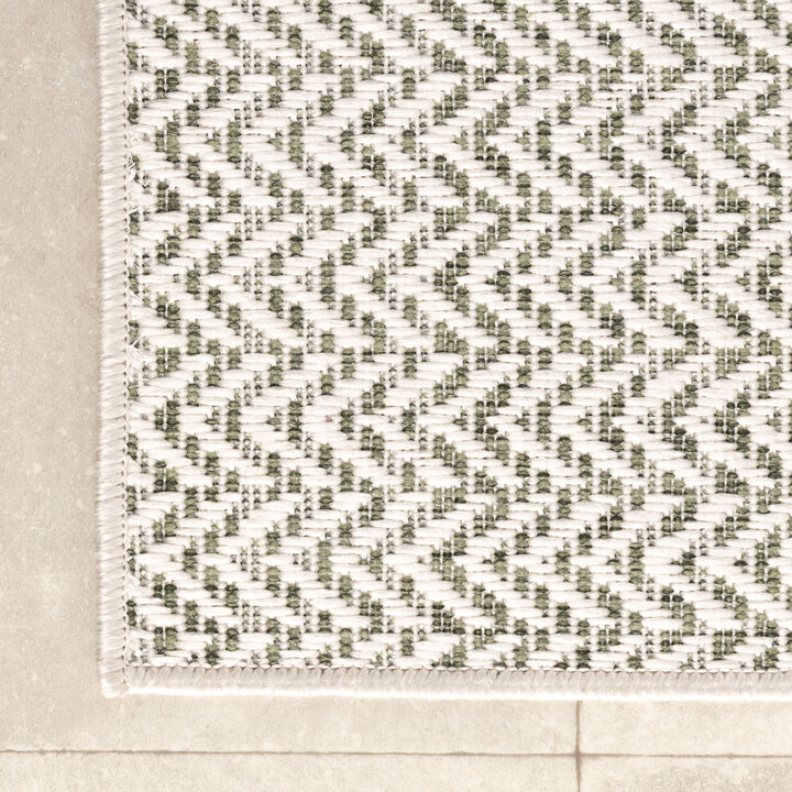 Jute buitenkleed - Nusa Lines Creme/Groen  - 3