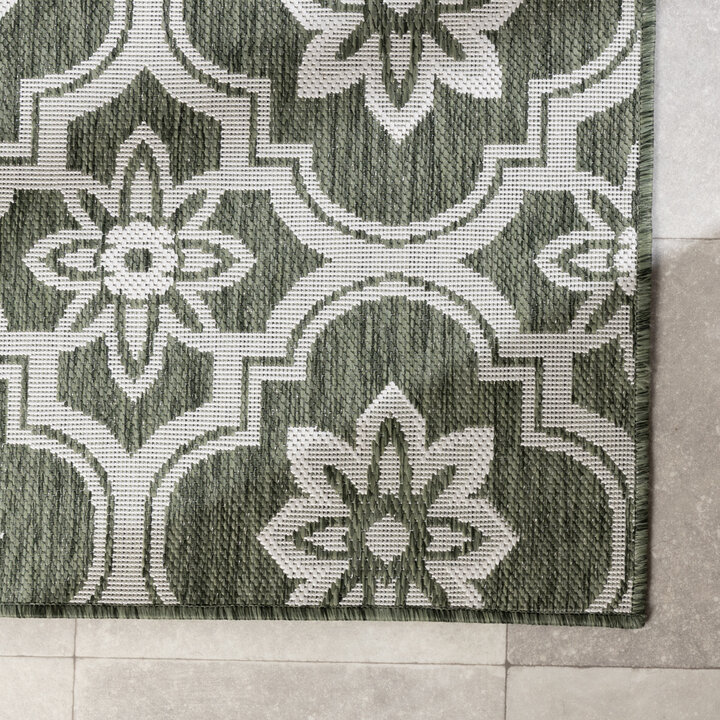 Buitenkleed - Rio Flower Groen  - 3