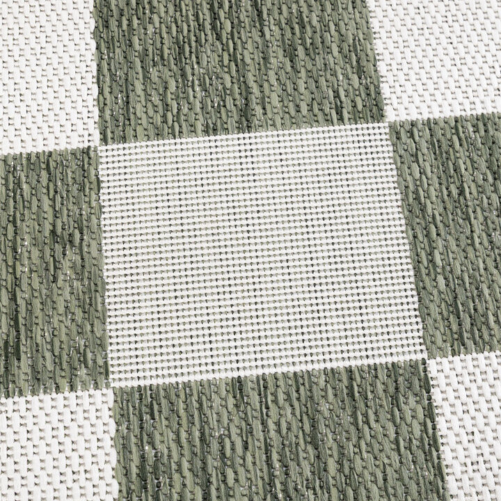 Geometrisch buitenkleed - Faro Blocks Groen - 2