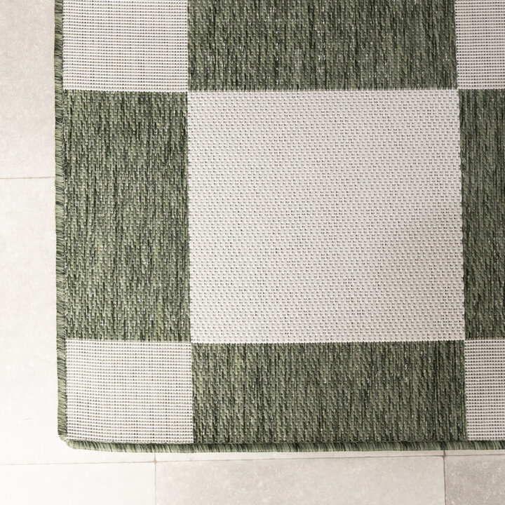 Geometrisch buitenkleed - Faro Blocks Groen - 3