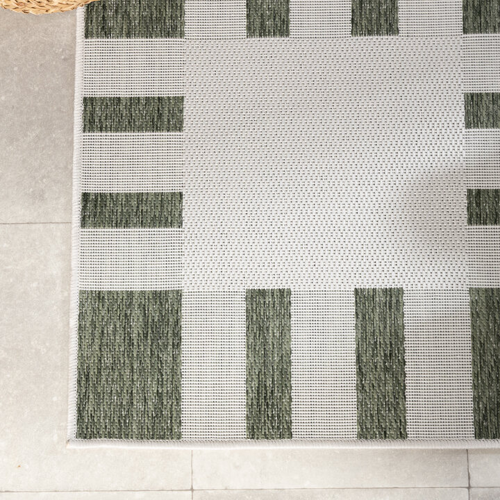 Geometrisch buitenkleed - Faro Tiles Groen - 3