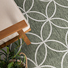 Geometrisch buitenkleed - Faro Ripple Groen/Wit - thumbnail 1