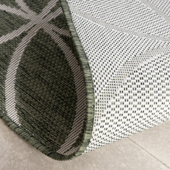 Geometrisch buitenkleed - Faro Ripple Groen/Wit - 5