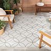 Geometrisch buitenkleed - Faro Ripple Wit/Groen - thumbnail