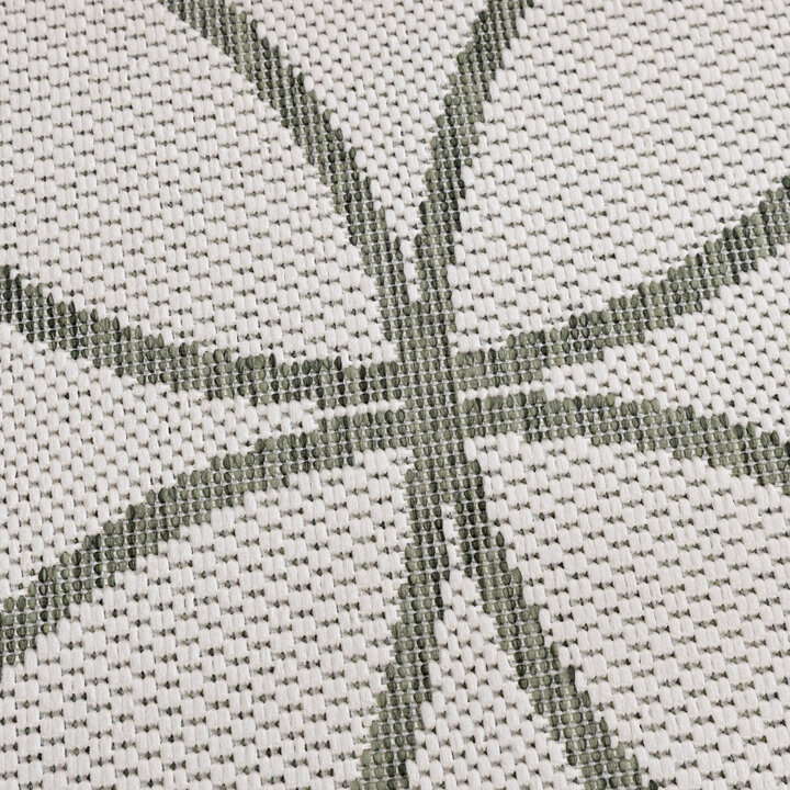 Geometrisch buitenkleed - Faro Ripple Wit/Groen - 2