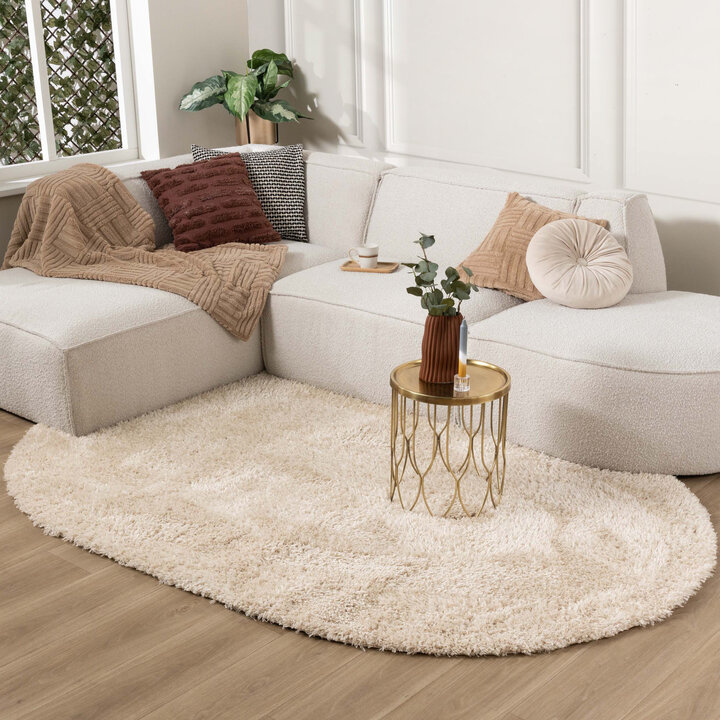 Ovaal Shaggy vloerkleed - Blaze Beige