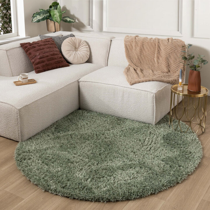Rond Shaggy vloerkleed - Blaze Groen
