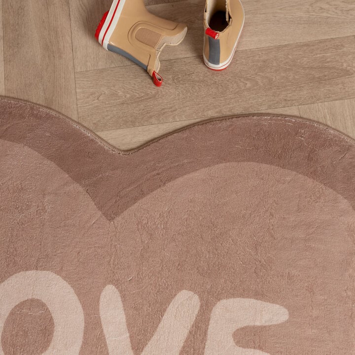 Wasbaar kindervloerkleed - Lexi Heart Roze - 2