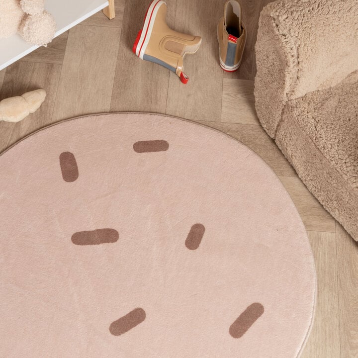 Wasbaar kindervloerkleed - Lexi Ice Cream Bruin - 2