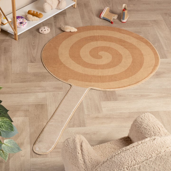 Wasbaar kindervloerkleed - Lexi Lollipop Bruin