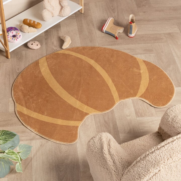 Wasbaar kindervloerkleed - Lexi Croissant Bruin