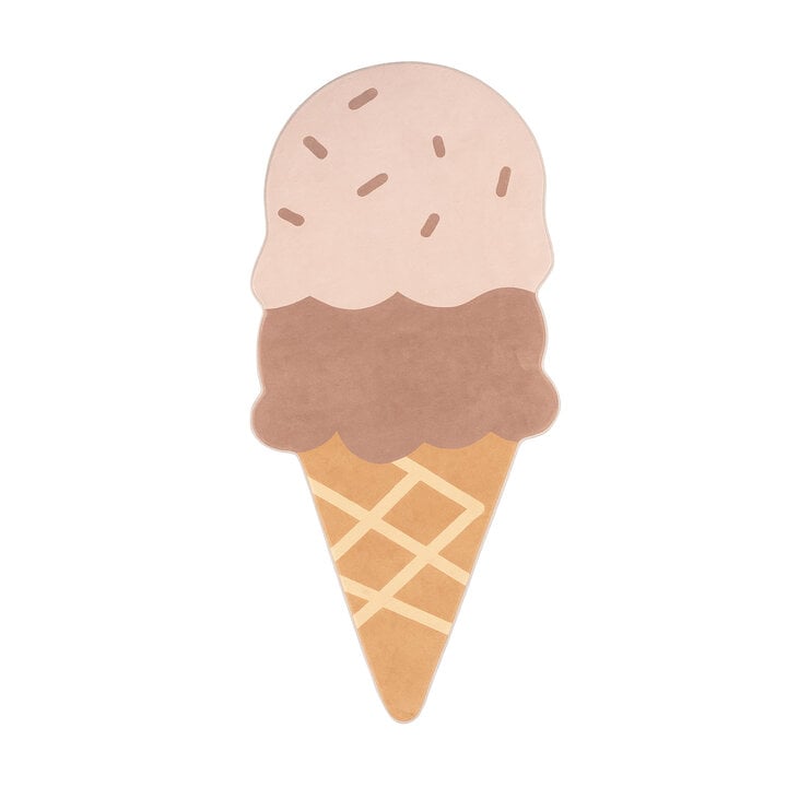 Wasbaar kindervloerkleed - Lexi Ice Cream Bruin - 1