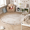 Rond wasbaar kindervloerkleed - Moos Moon Creme  - thumbnail