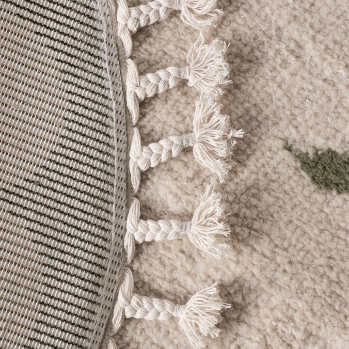 Rond wasbaar kindervloerkleed - Moos Moon Groen  - 6
