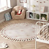 Rond wasbaar kindervloerkleed - Moos Star Creme  - thumbnail